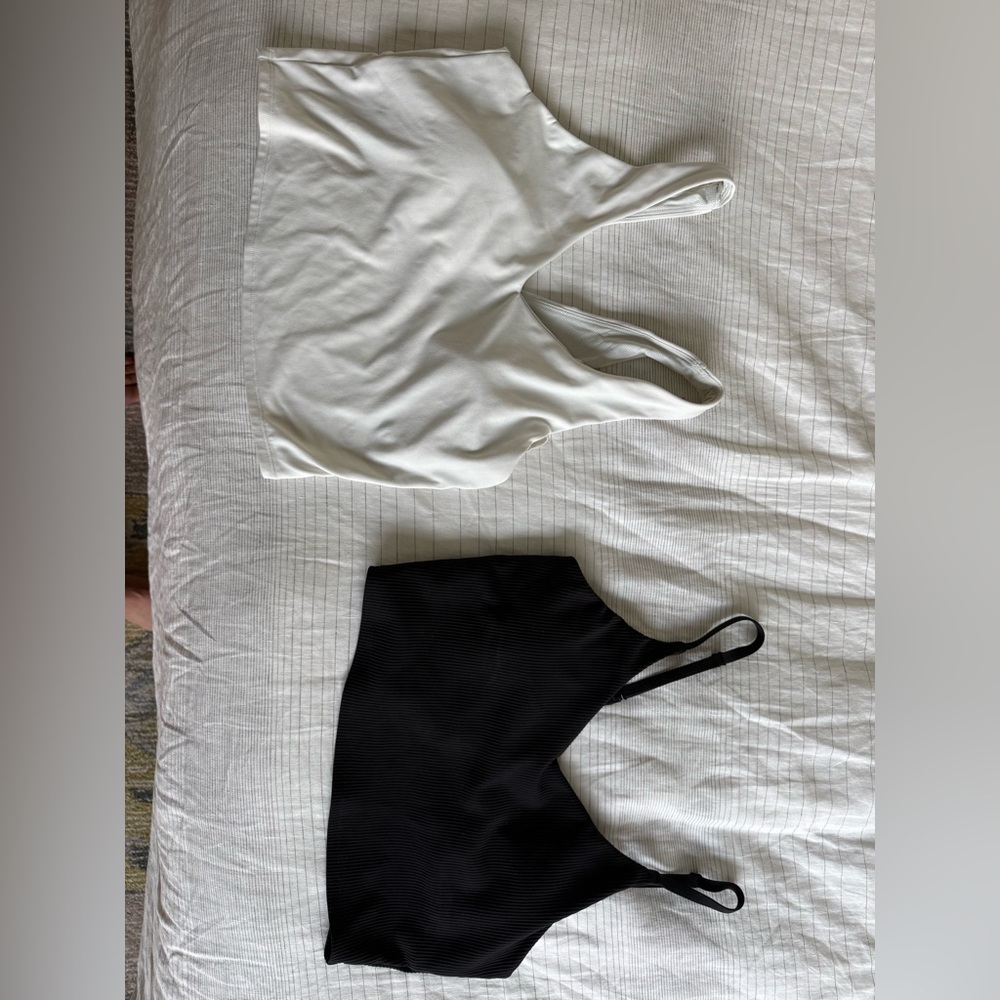 Athleta White and Black Bras